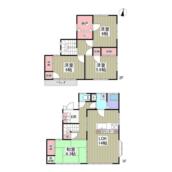栃木県宇都宮市鶴田町(一戸建)の賃貸物件の間取り
