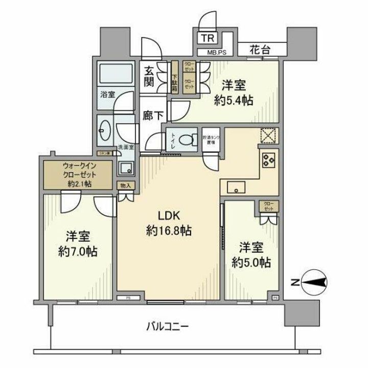 東京都江東区豊洲3(マンション)の賃貸物件の間取り
