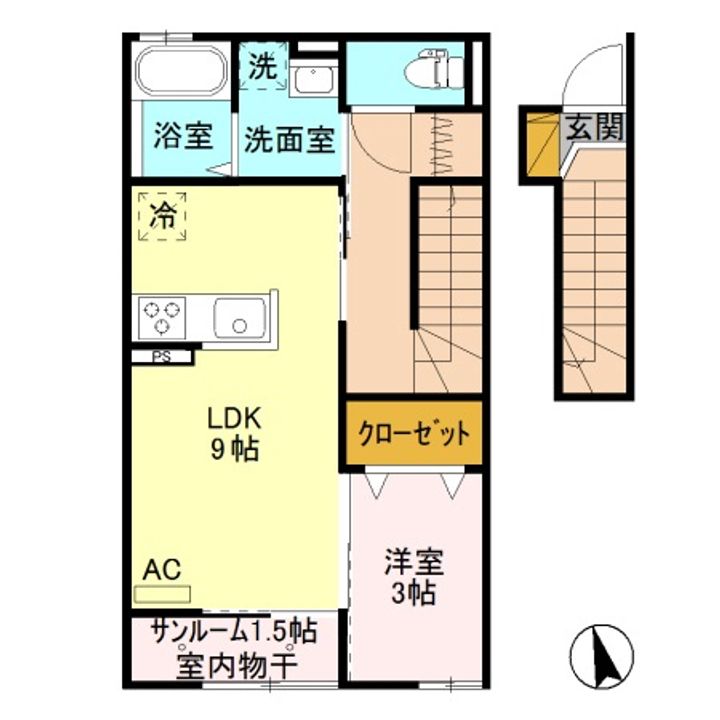 新潟県長岡市堀金1(アパート)の賃貸物件の間取り