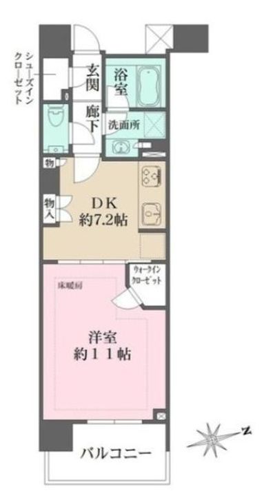 東京都新宿区若葉2(マンション)の賃貸物件の間取り