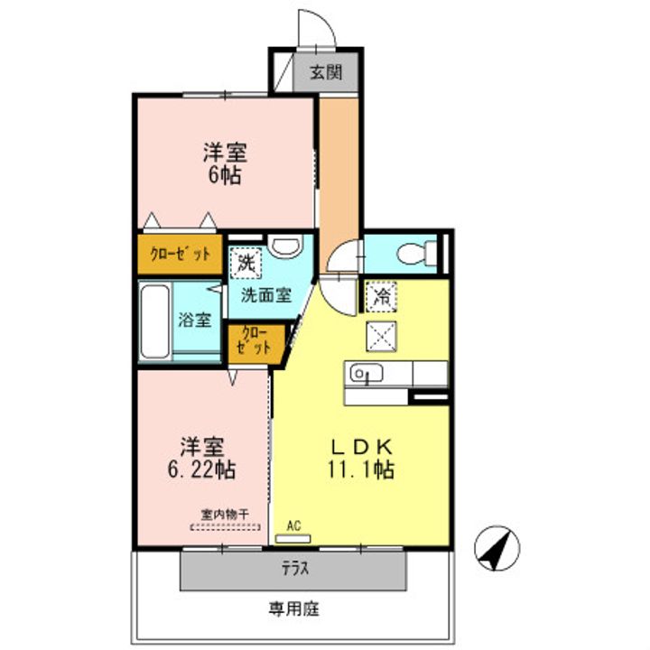 ベイブランシェA棟の間取り