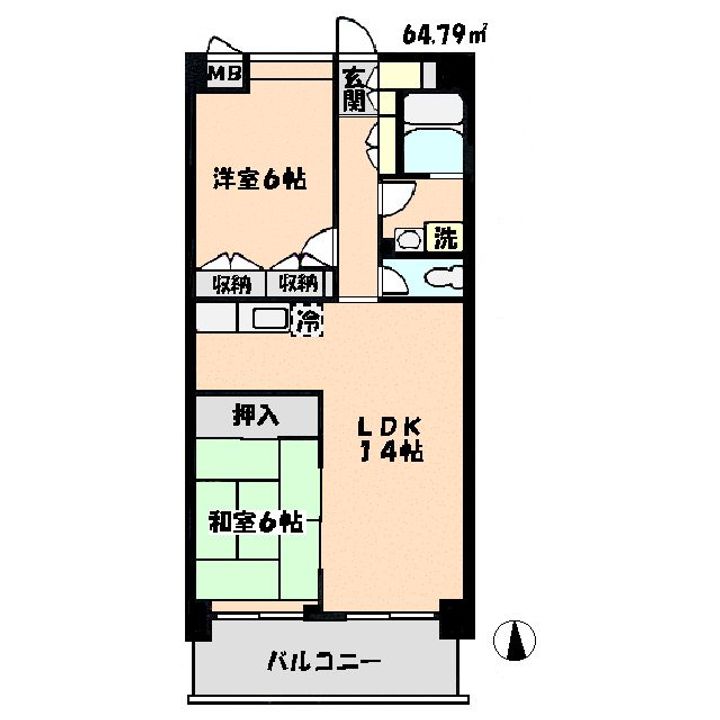 埼玉県川口市西川口2(マンション)の賃貸物件の間取り