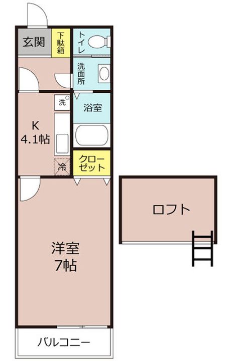神奈川県平塚市万田2(アパート)の賃貸物件の間取り