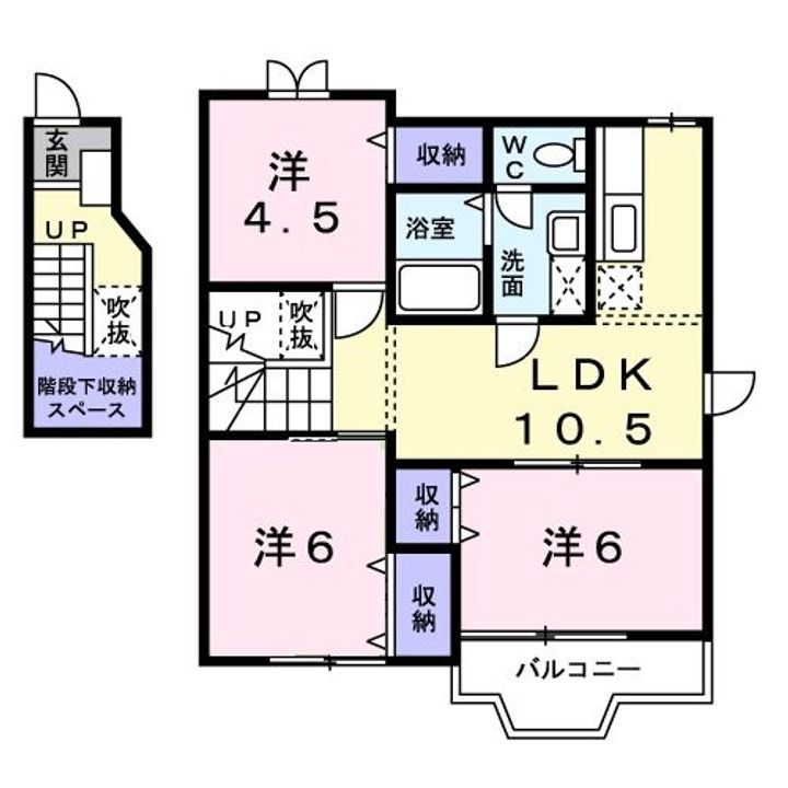 茨城県水戸市東前1(アパート)の賃貸物件の間取り