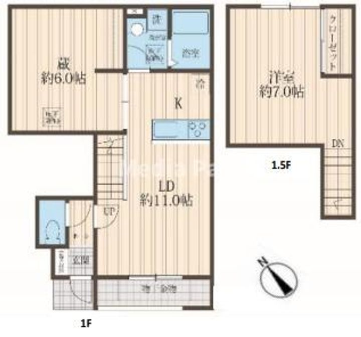 神奈川県川崎市高津区末長1(アパート)の賃貸物件の間取り
