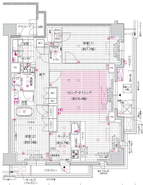 ルネグラン夙川北名次の間取り