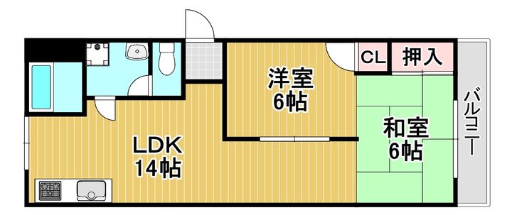 大阪府大阪市東成区東中本2(マンション)の賃貸物件の間取り