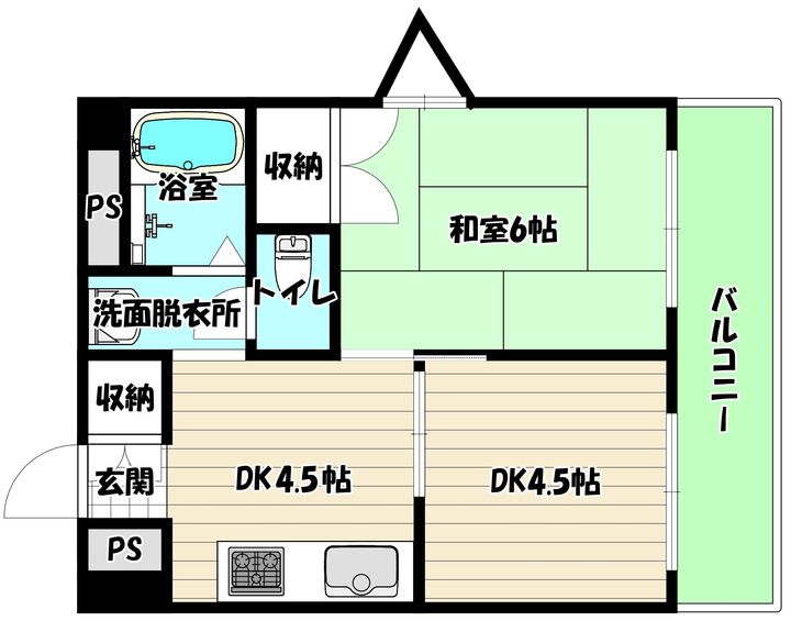 大阪府大阪市淀川区木川東1(マンション)の賃貸物件の間取り