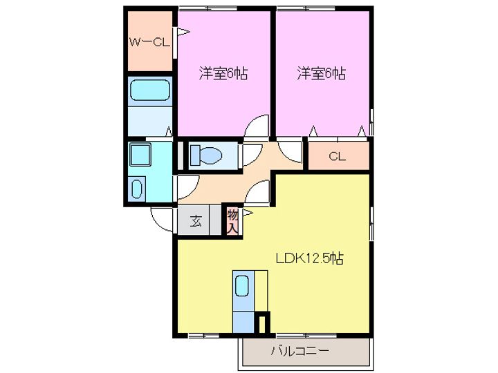 カーサ ハーモニー B棟の間取り
