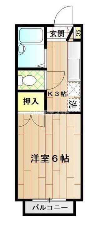 埼玉県熊谷市新堀(アパート)の賃貸物件の間取り