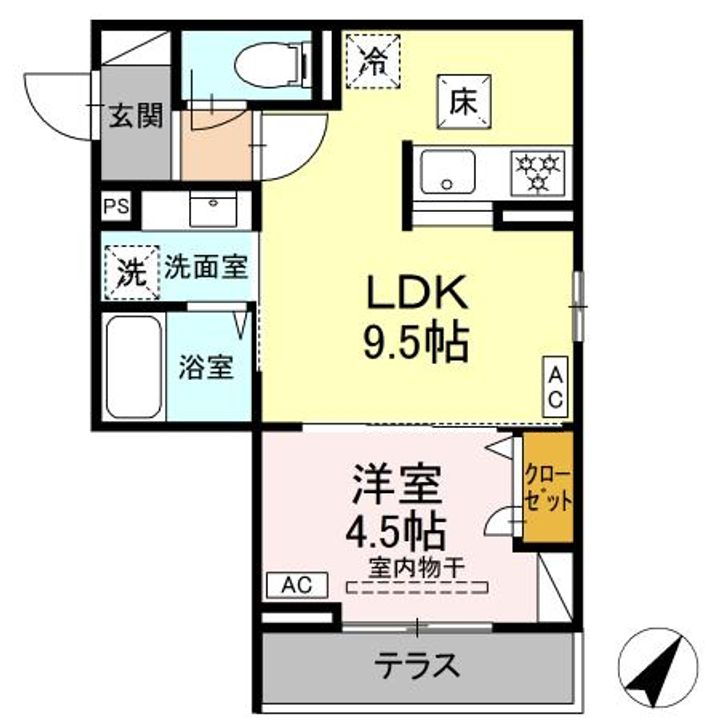 神奈川県相模原市中央区淵野辺5(アパート)の賃貸物件の間取り