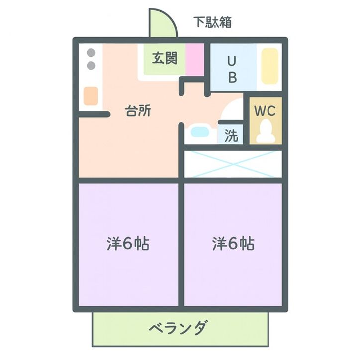 福島県郡山市安積町字柴宮東(アパート)の賃貸物件の間取り