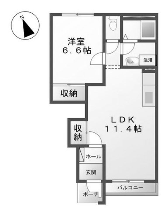 埼玉県羽生市大字小松(アパート)の賃貸物件の間取り