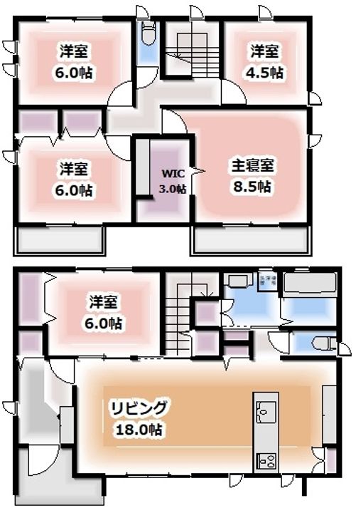 栃木県宇都宮市ゆいの杜4(一戸建)の賃貸物件の間取り