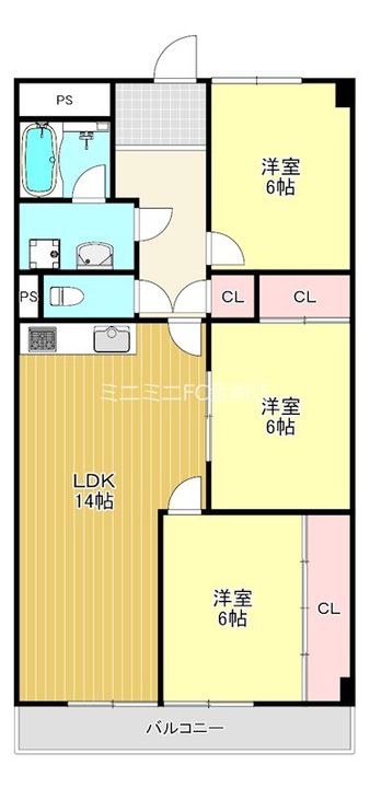 南海狭山コーポ 2号棟の間取り