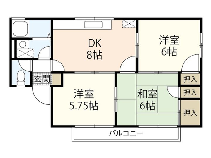 エステート飛鳥Aの間取り