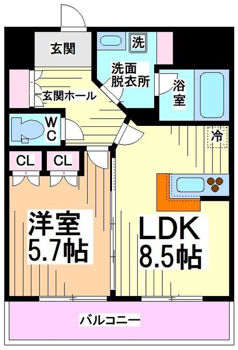 神奈川県川崎市多摩区登戸の賃貸マンションの間取り