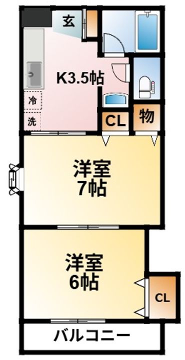 千葉県茂原市ゆたか(マンション)の賃貸物件の間取り