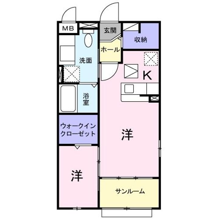 京都府亀岡市篠町野条イカノ辻北(アパート)の賃貸物件の間取り