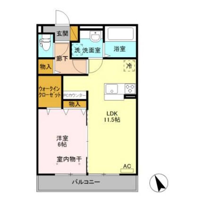 栃木県小山市犬塚3(アパート)の賃貸物件の間取り