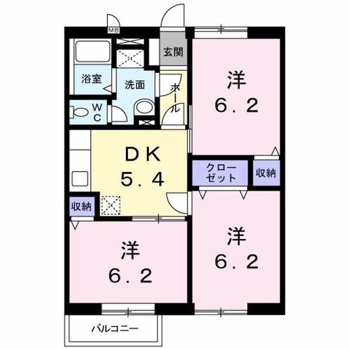 福島県いわき市小名浜島字犬吠(アパート)の賃貸物件の間取り
