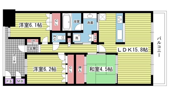 大阪府豊中市新千里東町3(マンション)の賃貸物件の間取り