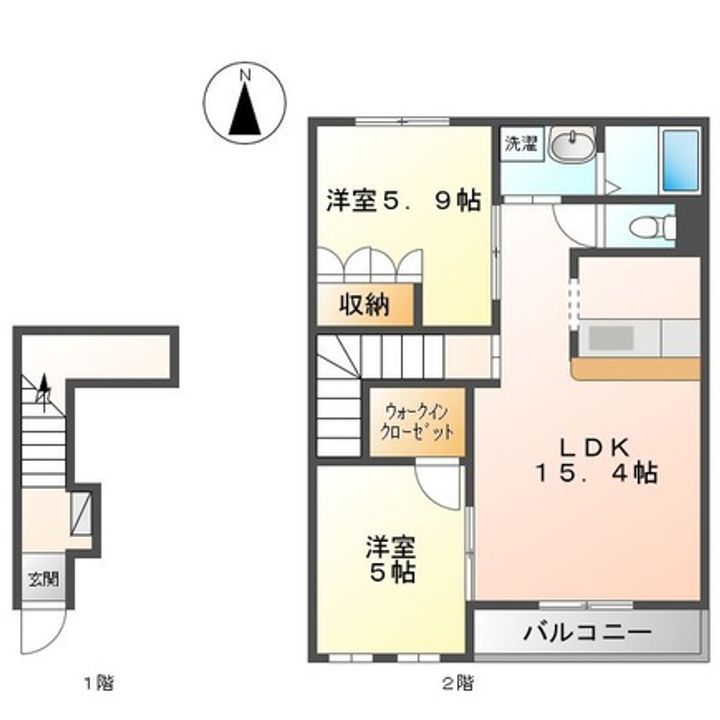 高知県安芸市矢ノ丸4(アパート)の賃貸物件の間取り