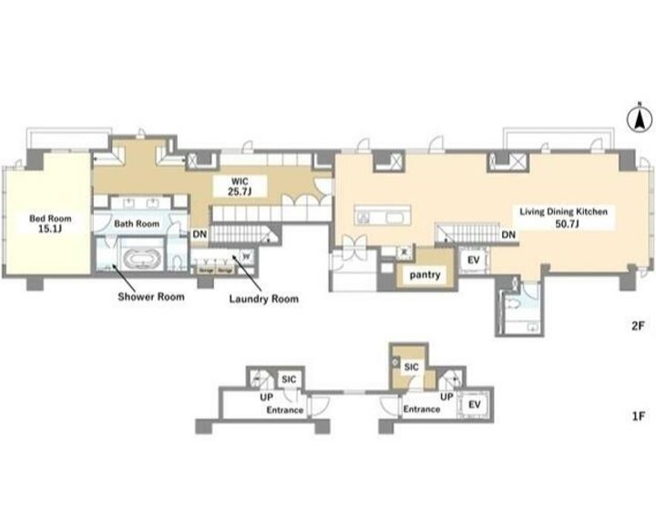 東京都品川区上大崎2(マンション)の賃貸物件の間取り