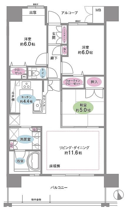 グランフォセット郡山の間取り