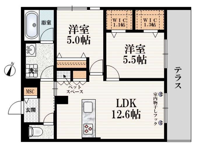 東京都中野区江原町1(マンション)の賃貸物件の間取り