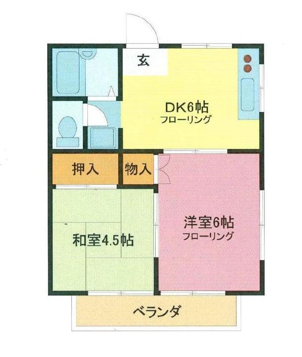 埼玉県さいたま市桜区栄和6(アパート)の賃貸物件の間取り