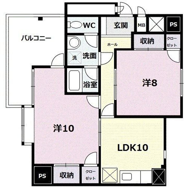 栃木県宇都宮市一条2(マンション)の賃貸物件の間取り