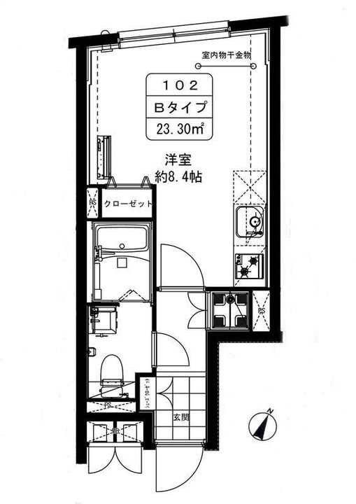 東京都文京区本駒込1(マンション)の賃貸物件の間取り