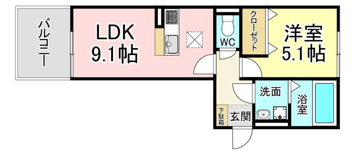 福岡県北九州市若松区用勺町(アパート)の賃貸物件の間取り