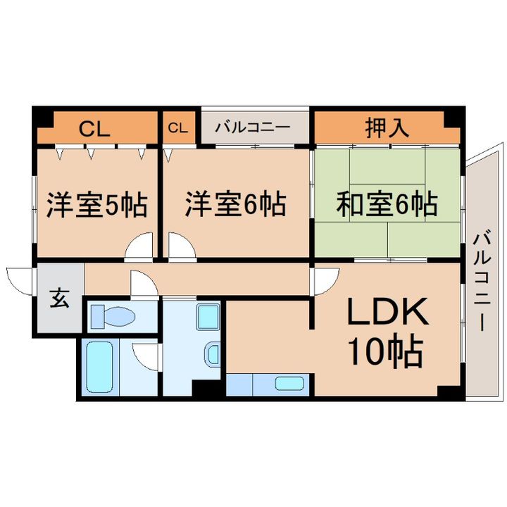 兵庫県尼崎市大庄北3(マンション)の賃貸物件の間取り