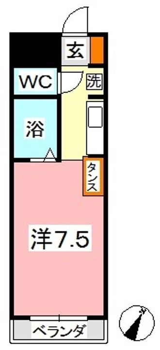 岡山県倉敷市下庄(マンション)の賃貸物件の間取り