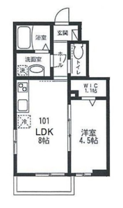 東京都大田区東嶺町(アパート)の賃貸物件の間取り