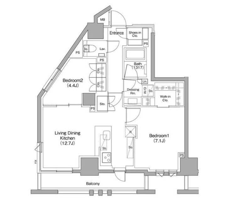東京都目黒区碑文谷4(マンション)の賃貸物件の間取り