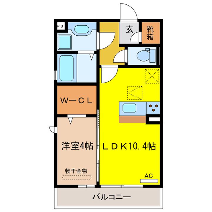 岐阜県大垣市福田町(アパート)の賃貸物件の間取り