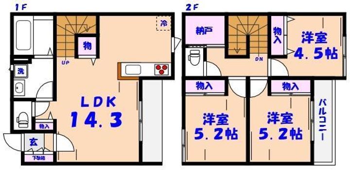 千葉県市川市曽谷1(一戸建)の賃貸物件の間取り