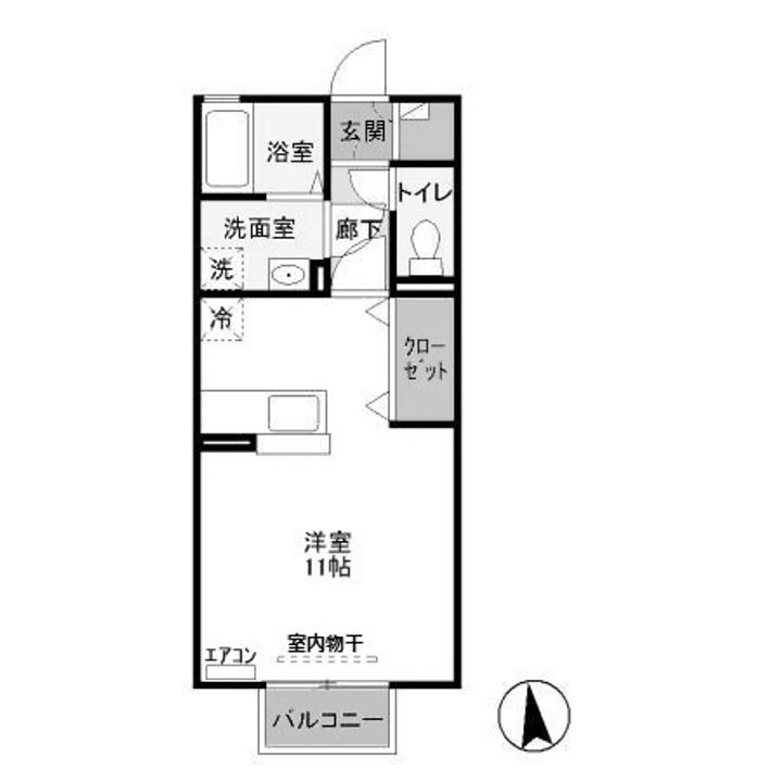 埼玉県本庄市北堀(アパート)の賃貸物件の間取り