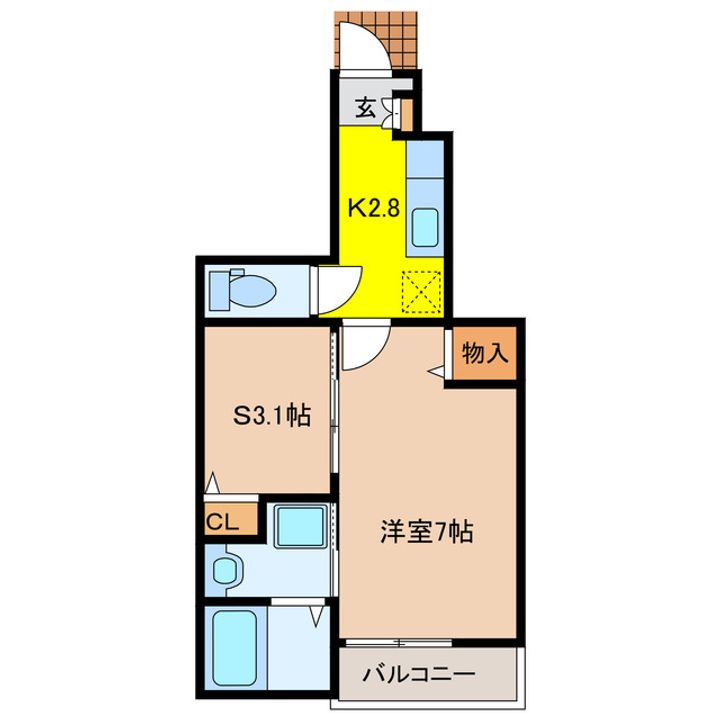 岐阜県大垣市中野町5(アパート)の賃貸物件の間取り