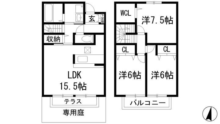 兵庫県伊丹市鴻池4(一戸建)の賃貸物件の間取り