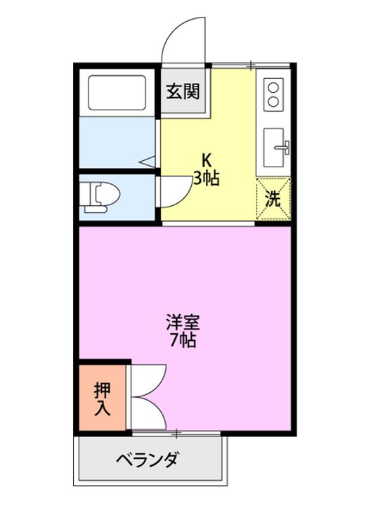 新潟県新潟市東区物見山4(アパート)の賃貸物件の間取り