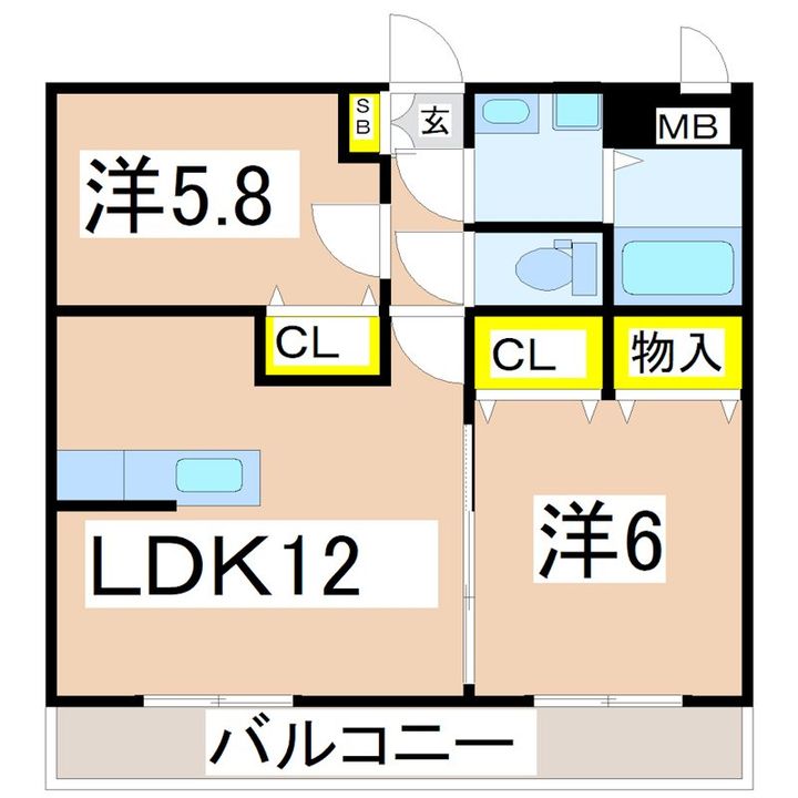 グランコート中郷IIの間取り
