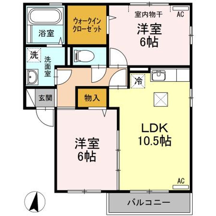 リビングタウン宮ノ下 A棟の間取り