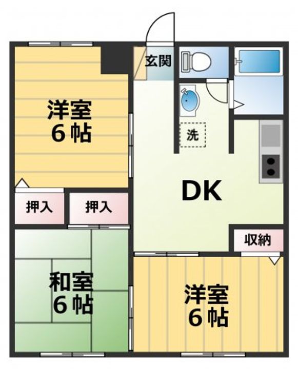 神奈川県厚木市三田(アパート)の賃貸物件の間取り
