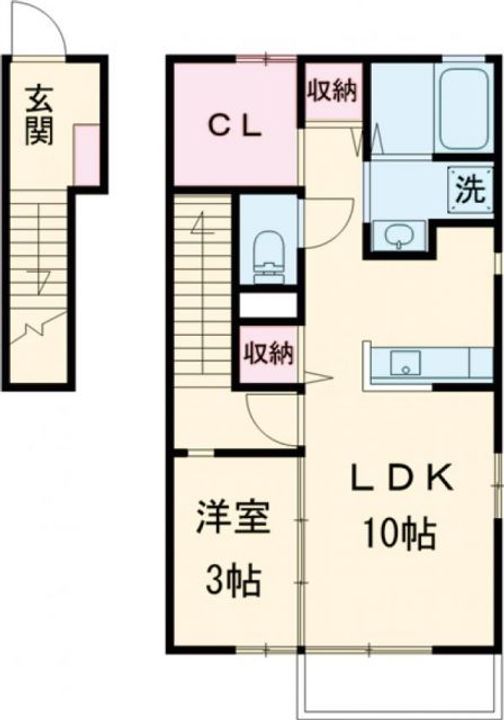 栃木県宇都宮市石井町(アパート)の賃貸物件の間取り