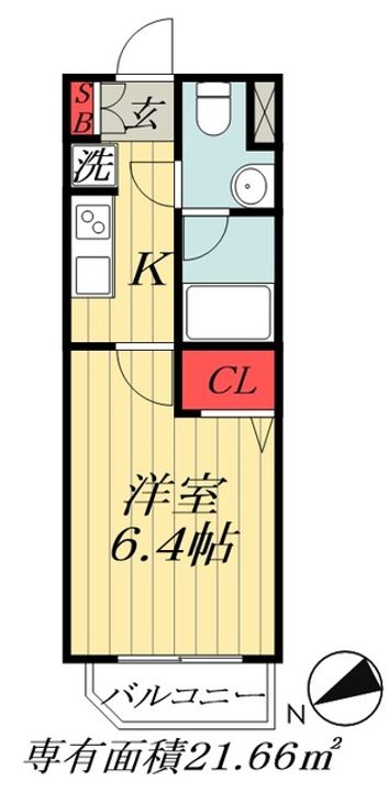 千葉県市川市湊(マンション)の賃貸物件の間取り