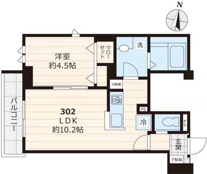 東京都北区上十条4(マンション)の賃貸物件の間取り